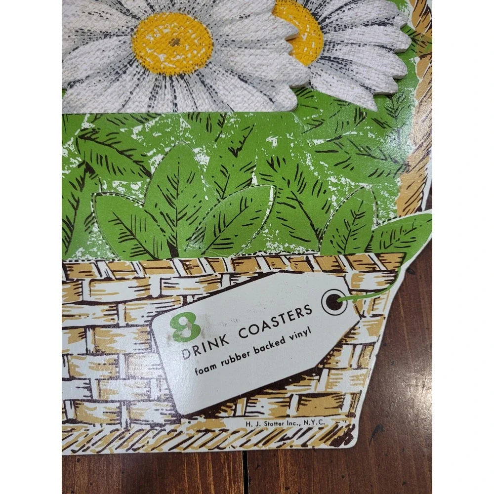 Vintage 8 H J Staffer Inc. NYC Daisy Drink Coasters